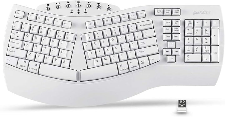 Perixx Periboard-612 - Teclado USB inalámbrico ergonómico dividido,...