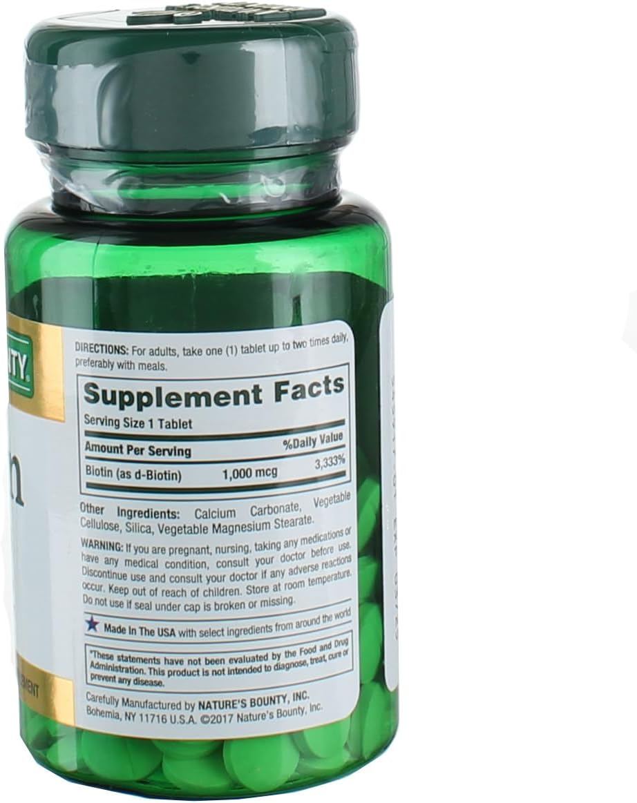 Nature's Bounty Energy Health Comprimidos recubiertos de biotin...