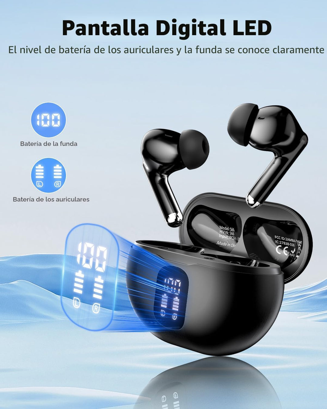 Auriculares inalámbricos, auriculares Bluetooth 5.4 con 50 horas de...