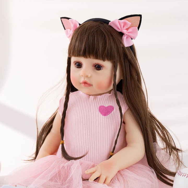 PUAMUBUA Muñecas Reborn de silicona de 22 pulgadas, muñeca de bebé...
