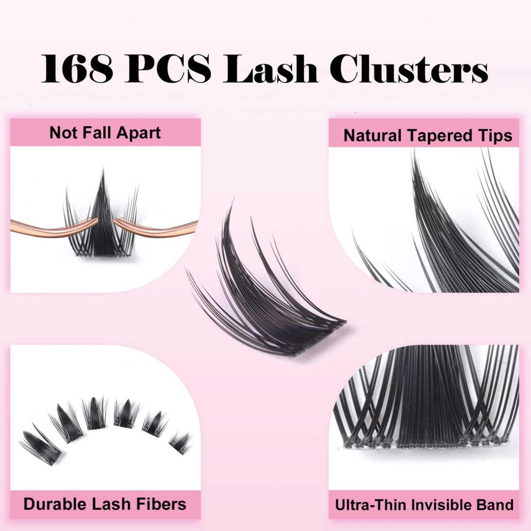 Fairy Lash Racimos Kit de extensiones de pestañas individuales con...