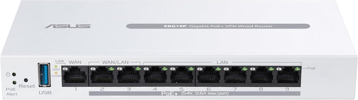 ASUS ExpertWiFi EBG19P Gigabit PoE+ VPN enrutador con cable, 8 puer...