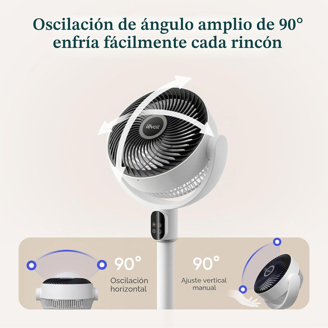 LEVOIT Ventilador de pie para dormitorio, ventilador de pedestal si...