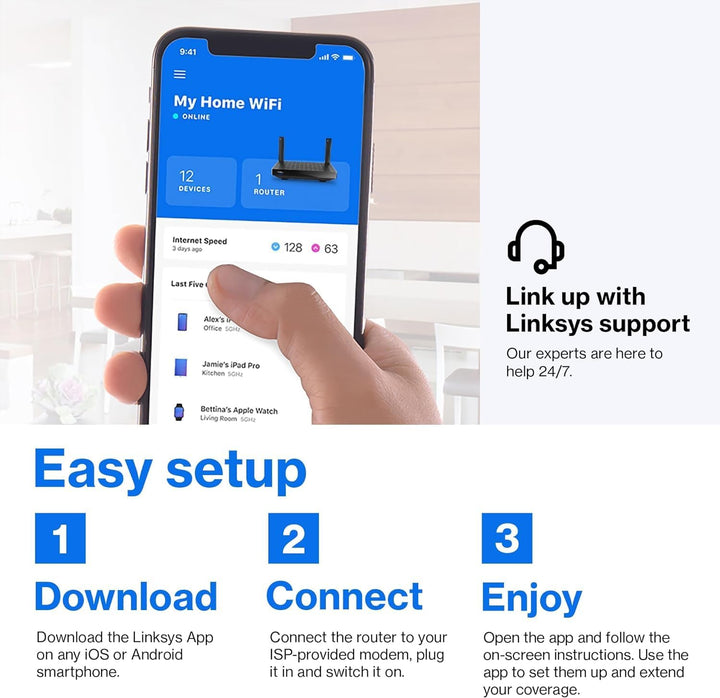 Linksys AX2200 | Router WiFi 6 de malla de doble banda | 2.2 (AX220...