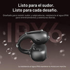 Auriculares con clip, auriculares inalámbricos Bluetooth 6.0 de oreja abierta con control táctil, diseño ligero de clip para la oreja, auriculares deportivos aptos para gafas para correr
