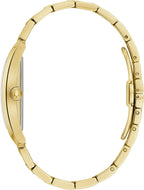 Bulova Nuestra Señora de Guadalupe Reloj de cuarzo de 3 manecillas de acero inoxidable dorado con diamantes