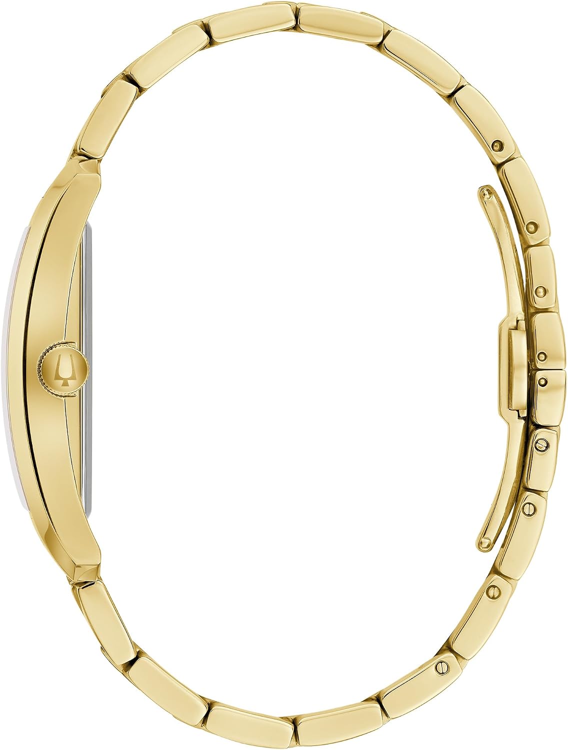 Bulova Nuestra Señora de Guadalupe Reloj de cuarzo de 3 manecillas de acero inoxidable dorado con diamantes