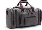 Bolsa de viaje para hombre, bolsa de fitness de mano, senderismo y viaje de negocios, lona de gran capacidad, Gris, Estilo retro europeo y americano