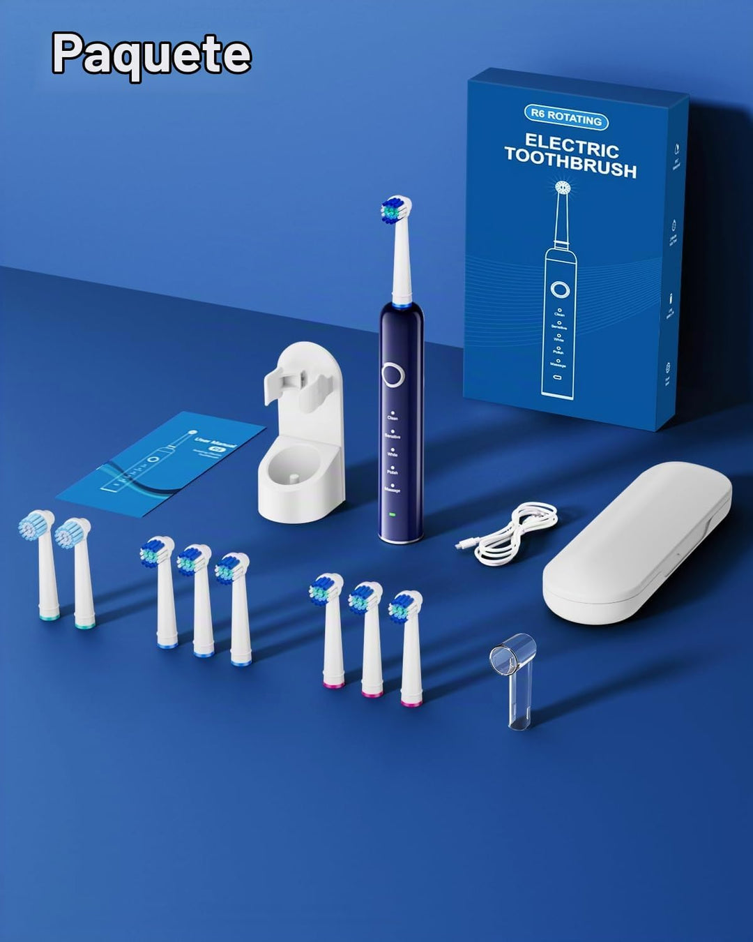 MCUDKIK Cepillo de dientes eléctrico giratorio para adultos, 8 cabe...