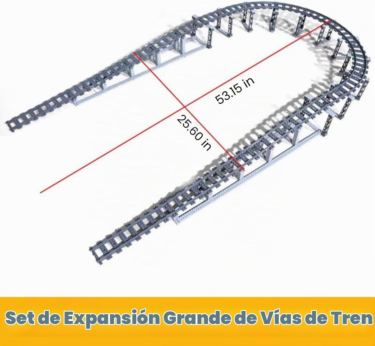 Finger Rock Juego de bloques de construcción de pistas de tren de ciudad, 212 piezas de rieles flexibles para vías de tren, juego de accesorios de expansión de ferrocarril cuesta arriba y descenso, pistas curvas rectas