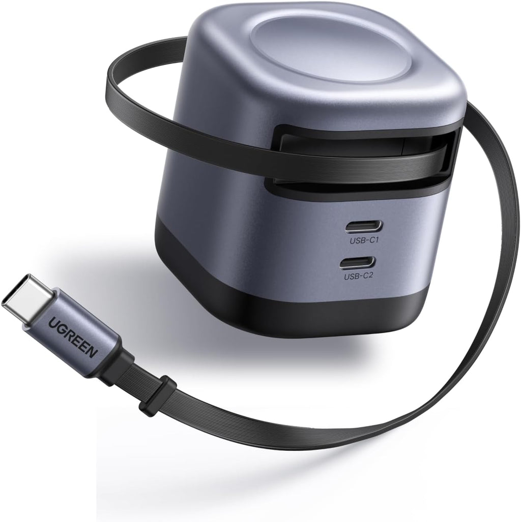 UGREEN Nexode 45W Bloque de cargador retráctil, adaptador de carga rápida 3