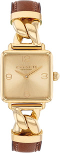 Reloj COACH Cass para mujer con cuarzo 2H – Caja cuadrada de acero inoxidable – Correa de piel de becerro – Accesorio elegante, regalo para ella 22m