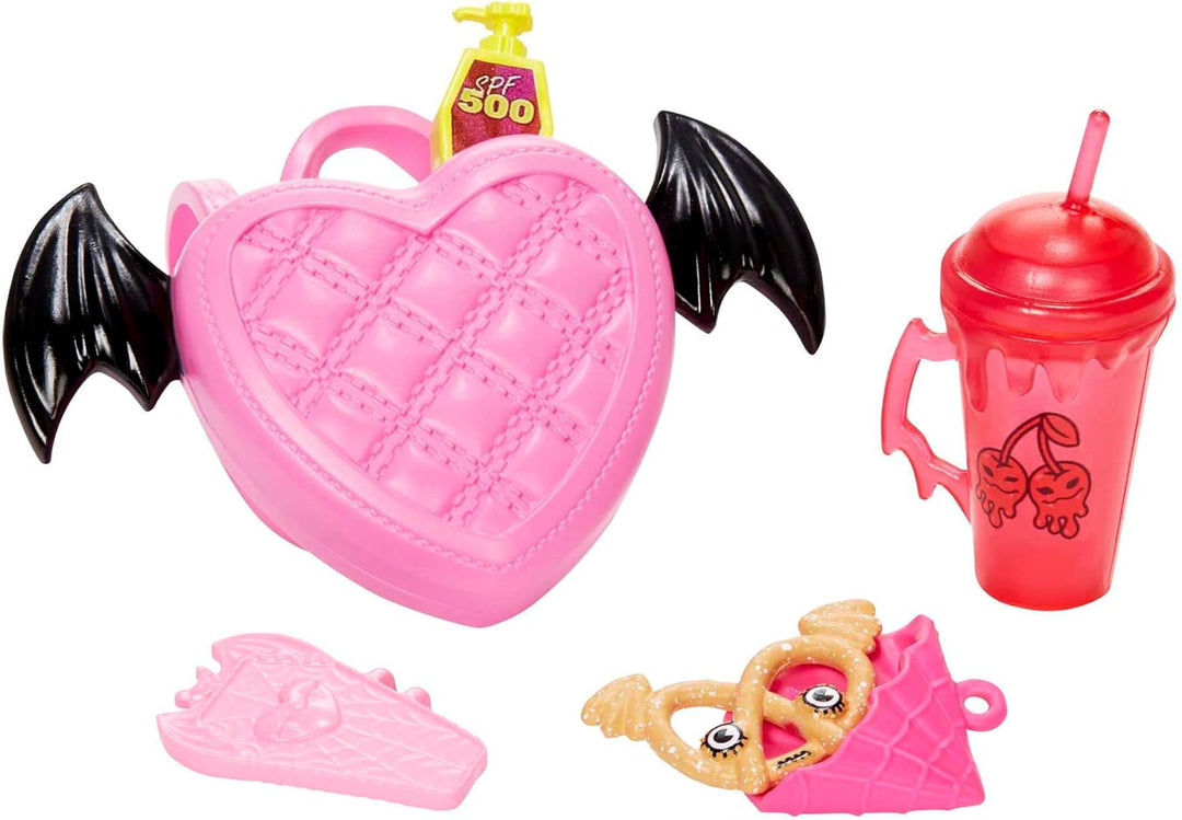 Muñeca Monster High, Draculaura con cabello rosa y negro en look ca...