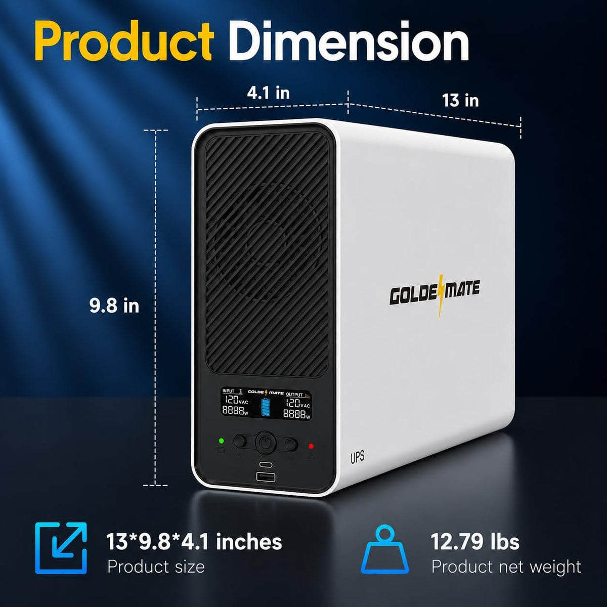 GOLDENMATE Batería de reserva y protector contra sobretensiones de batería