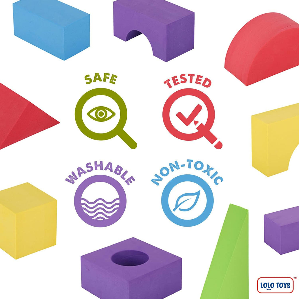LOLO TOYS Bloques de espuma de construcción grandes para niños pequeños – Bloques de construcción gigantes gigantes grandes (30 piezas)