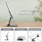 WS-03A Soporte para Monitor VESA Perfil Bajo Lay Plano Corto Plegable con Orificios VESA 2.953x2.953 in y 3.937x3.937 in