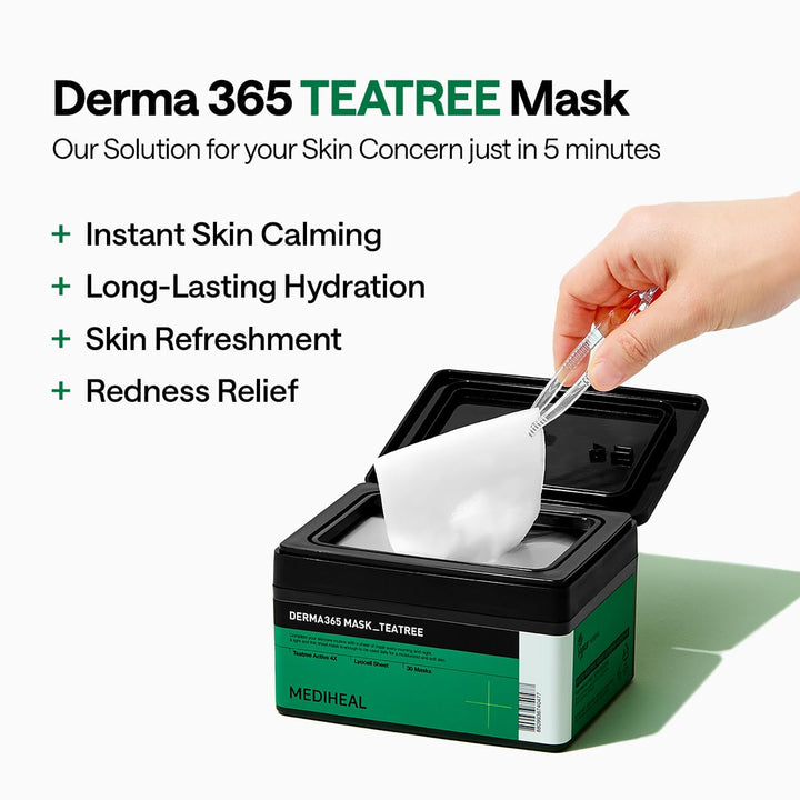 Mediheal Derma 365 Teetree Mask (30 máscaras) \u2013 Mascarilla dia...