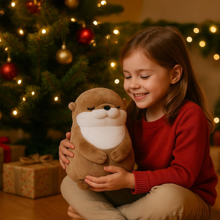 WEIGEDU - Animales de peluche de nutria dormida, 12 pulgadas | Ojos...