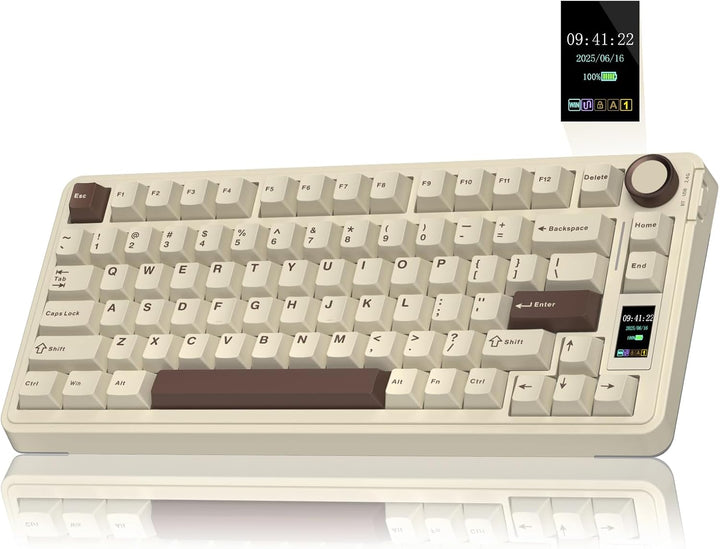 AULA Teclado mecánico inalámbrico S75 PRO con pantalla y perilla, 7...