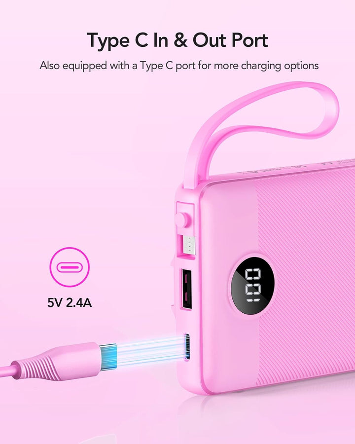 VRURC Cargador portátil de 10000 mAh, paquete de baterías esenciale...