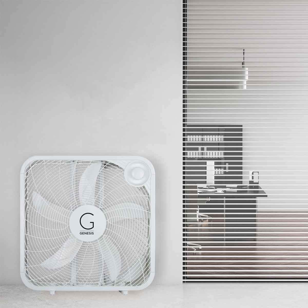 Genesis Ventilador de caja de 20 pulgadas, 3 ajustes, tecnología de...