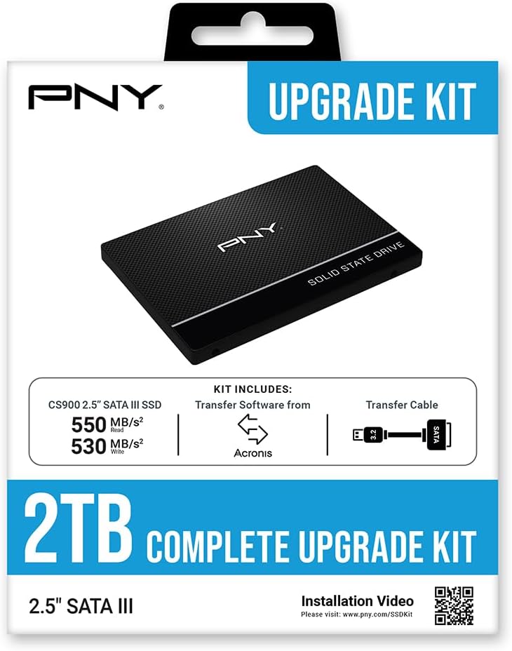 PNY CS900 2TB 2.5" SATA III SSD interno - Kit completo de actua...