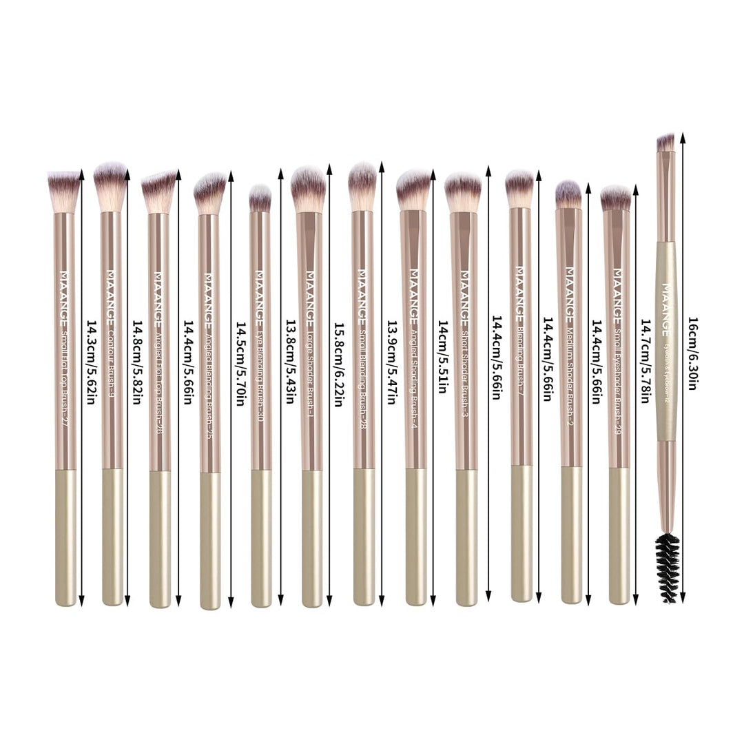 MAANGE Juego de 13 brochas de maquillaje con bolsa, juego de brocha...