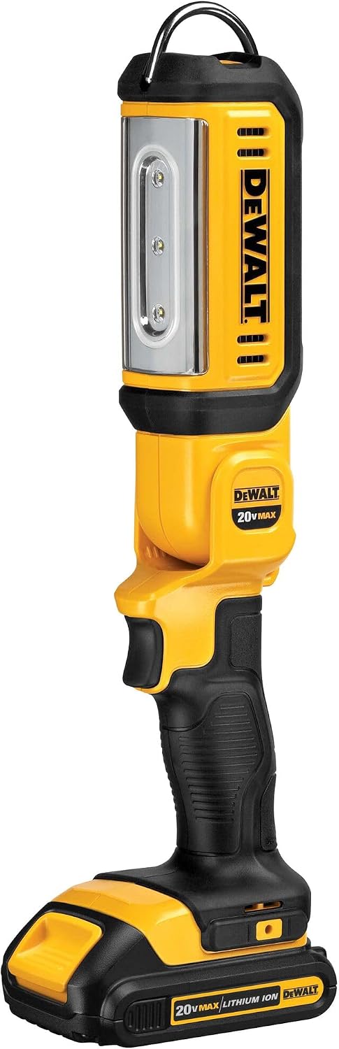 DEWALT 20 V MAX - Luz de trabajo LED, linterna recargable, cabezal giratorio, solo herramienta (DCL050)