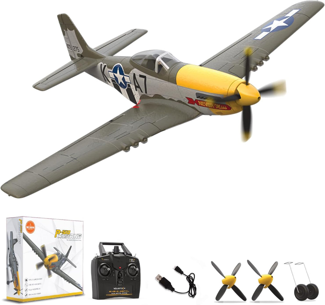 LEAMBE Avión RC Brushless de 4 Canales P51D Mustang 500mm Avión de...