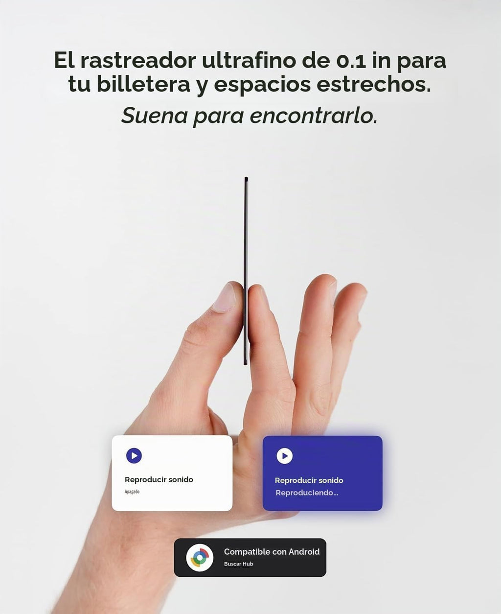 Rhinokey® Tarjeta Rastreadora de Cartera funciona con Find Hub recargable de Google