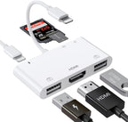 Adaptador de Lightning a HDMI con Puerto de Cámara USB y Carga, Lector de Tarjetas SD