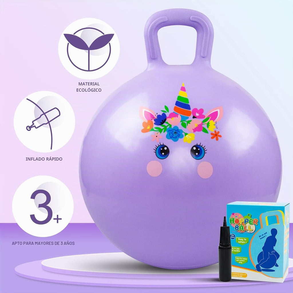 Pelotas Saltarinas para niños de 3 a 8 años, pelota saltarina de 18 pulgadas con asa, saltarín inflable de 18", juguetes de salto de 45cm, juguetes de salto de jardín, regalos para niñas y