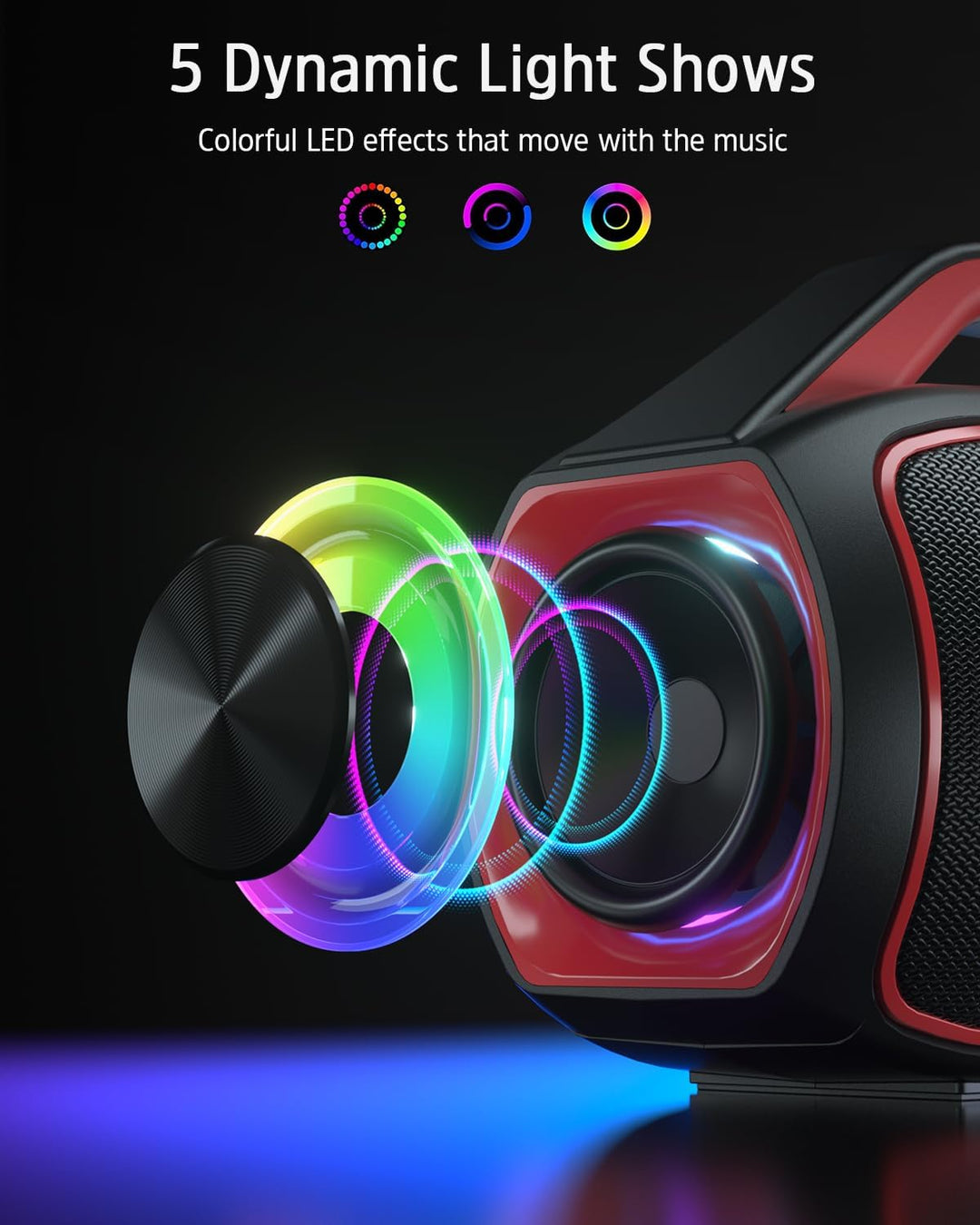 Altavoz Bluetooth portátil inalámbrico, sonido estéreo alto de 120...
