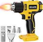 Pistola de calor inalámbrica compatible con batería Dewalt de 20 V, pistola de soldadura de calentamiento rápido de 350 W con luz LED, temperatura variable de 122 ℉ a 1022 ℉ con 5 boquillas