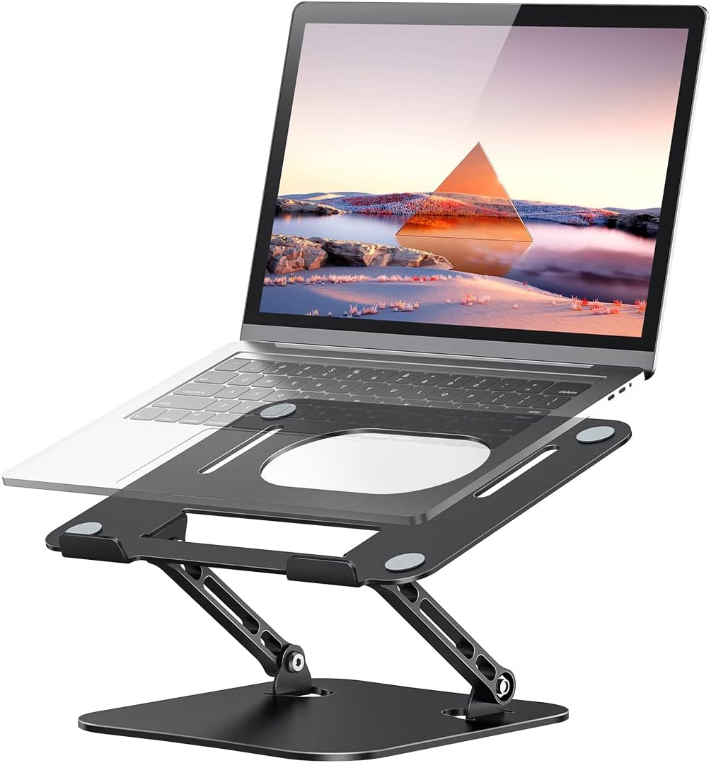 JOIOT Soporte ajustable de aluminio para portátil, elevador ergonóm...