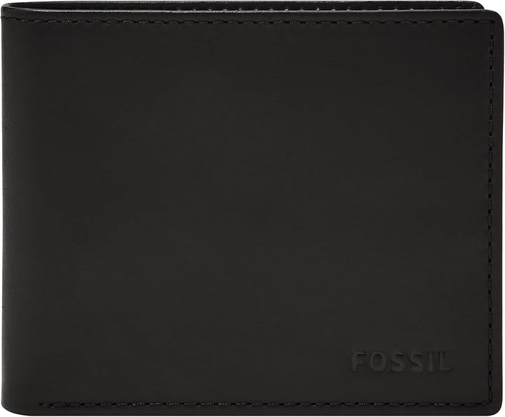 Cartera Fossil para hombre, de piel, plegable, con bloqueo RFID y v...