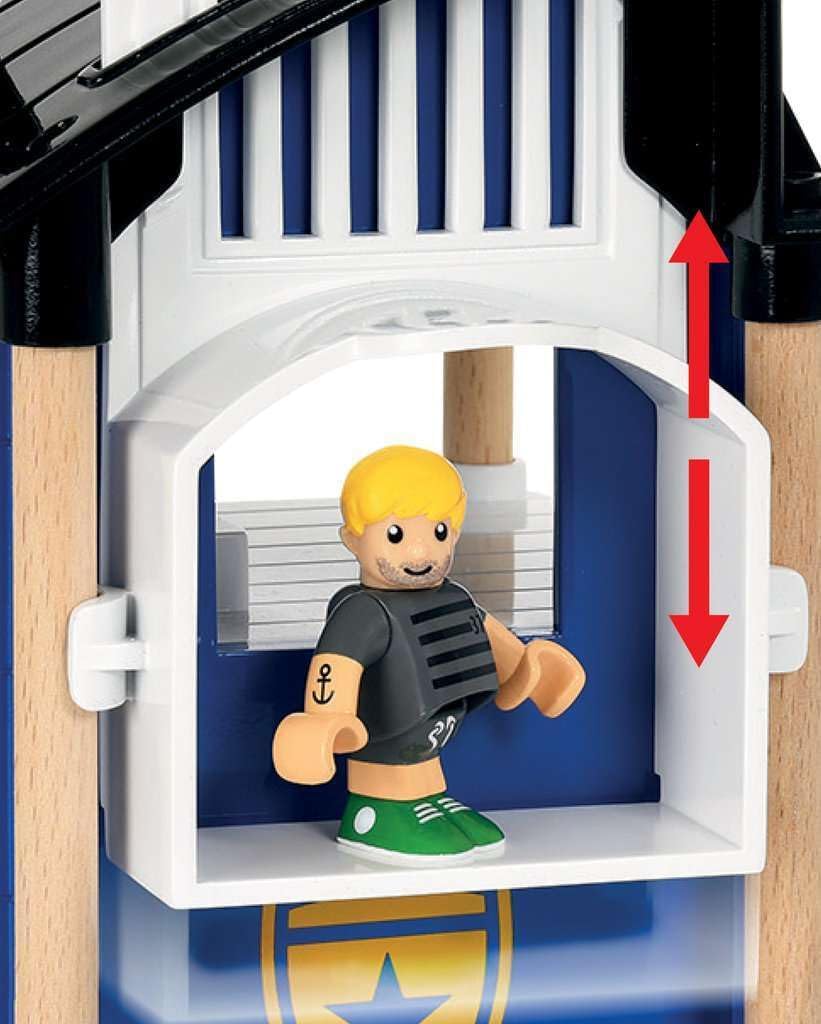 Brio World - 33813 Estación de policía - Juego de juguetes interactivos para niños | Mejora la creatividad y la imaginación | Cuenta con efectos de luz y sonido | Compatible con BRIO Railway |