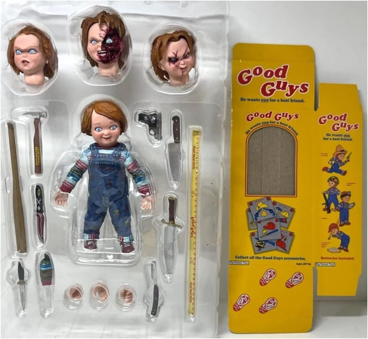 Figura de acción de Chucky en escala, 4 pulgadas, marca NECA