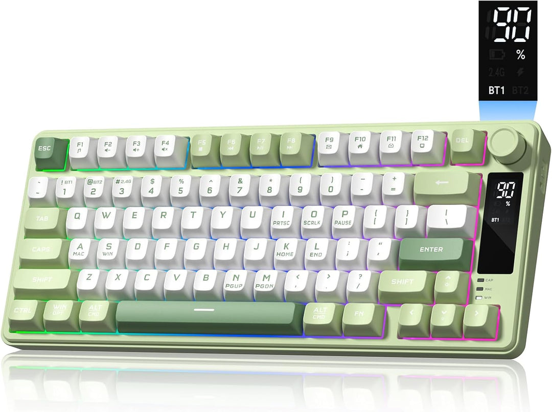 Womier DK75 75% Wireless Gaming Keyboard, RGB Backlit Creamy Keyboa...