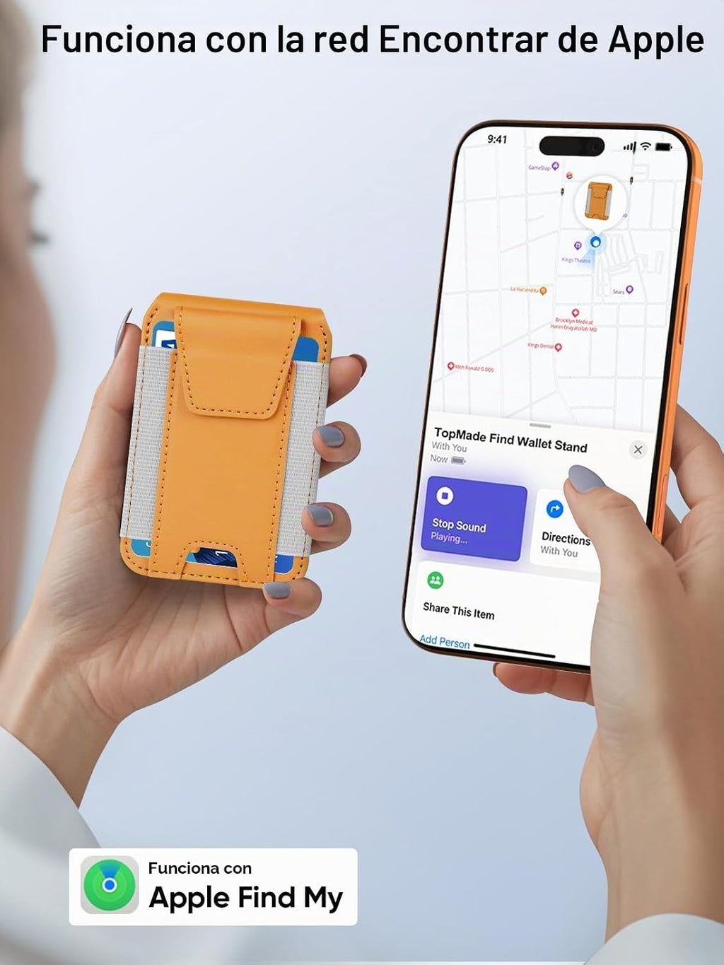 para MagSafe Wallet Works con Apple Find My, Strongest Magnetic Wallet