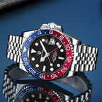 CADISEN Pagani Design 1662 GMT Reloj Automático Mecánico de Hombre de Grado Superior, Acero Inoxidable, Cristal de Zafiro, Reloj Deportivo de Buceo para Hombre, 1.57 pulgadas, Fecha, Resistente al