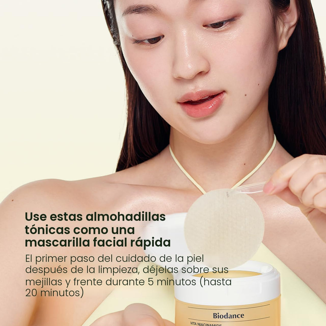 Biodance Vita - Almohadillas de tóner de gel de niacinamida, correc...