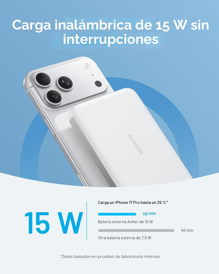 Anker MagGo - Batería externa, batería magnética ultradelgada de 10...