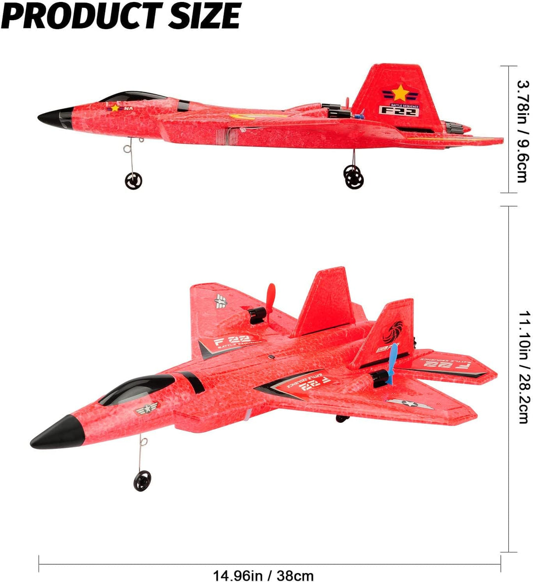 RoofWorld Avión RC, avión RC F22 listo para volar, avión de control...