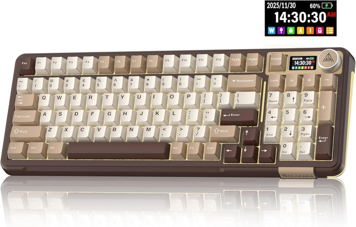 SOLAKAKA Teclado mecánico A99 Pro con pantalla LCD y perilla de met...