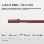 pitaka Funda para iPhone 18 Pro de 6.3" con sensación sin funda, borgoña