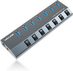 WAVLINK, UH3076-1, hub USB 3.0 de 7 puertos, alimentado, adaptador 5V/2.4A