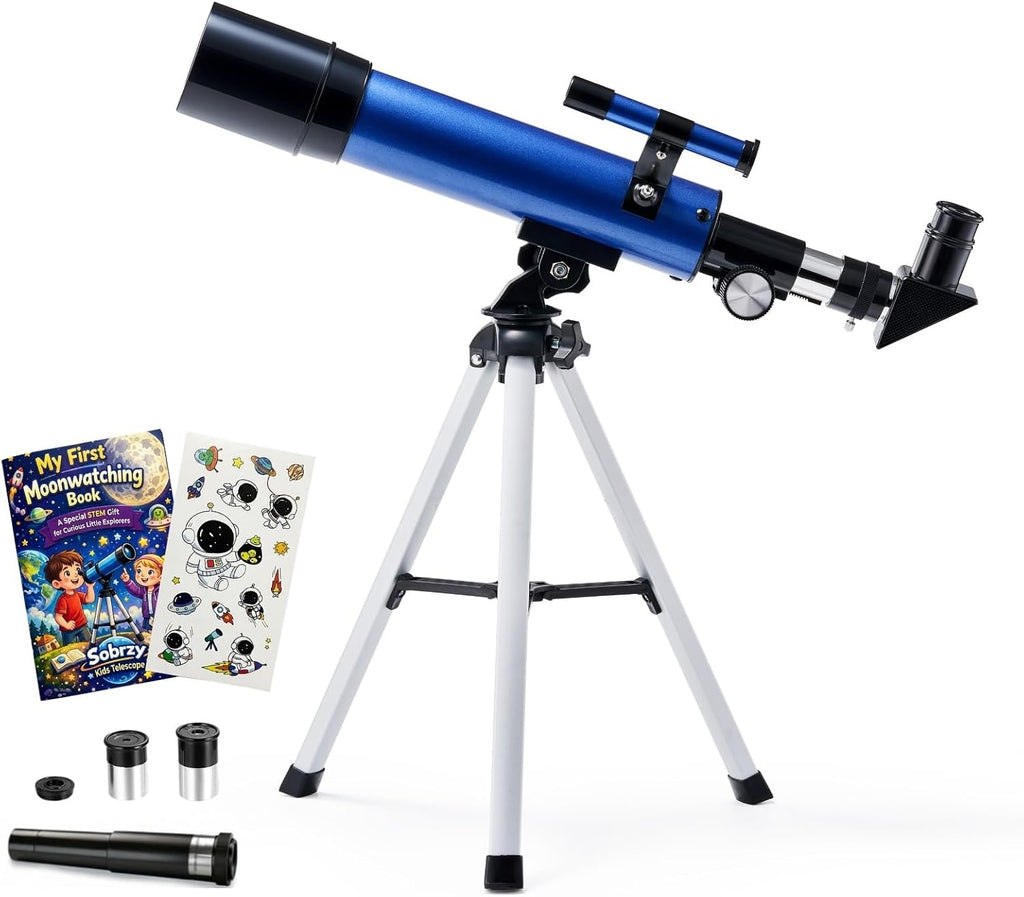 Telescopio Sobrzy para niños de 8 a 12 años, 100 aumentos para