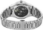 PIERRE RICHARDSON PR5721 Reloj esqueleto para hombre, acero inoxidable plateado, automático, 1.614 in, zafiro, 5ATM