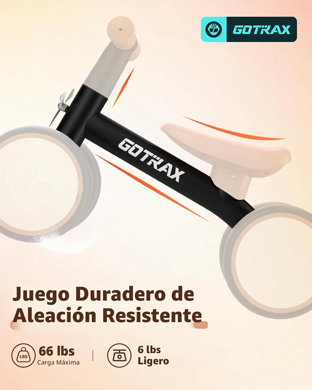 Gotrax Bicicleta de equilibrio para bebé, ruedas silenciosas de 7 pulgadas